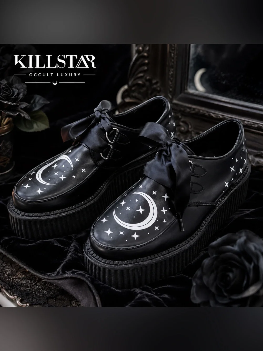 KILLSTAR Celestial Moon Star Platform Creepers Goth Shoes Size 7